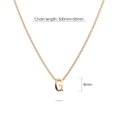 Initials Brick Alphabet Letter Necklace Rose Gold Layered Steel Jewellery
